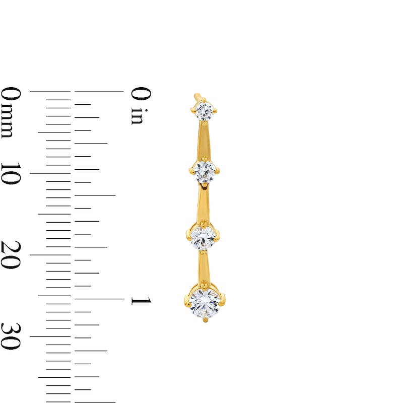 Main Image 2 of 1.00 CT. T.W. Milestones Certified Lab-Grown Diamond Graduated Drop Earrings in 10K Gold (F/SI2)
