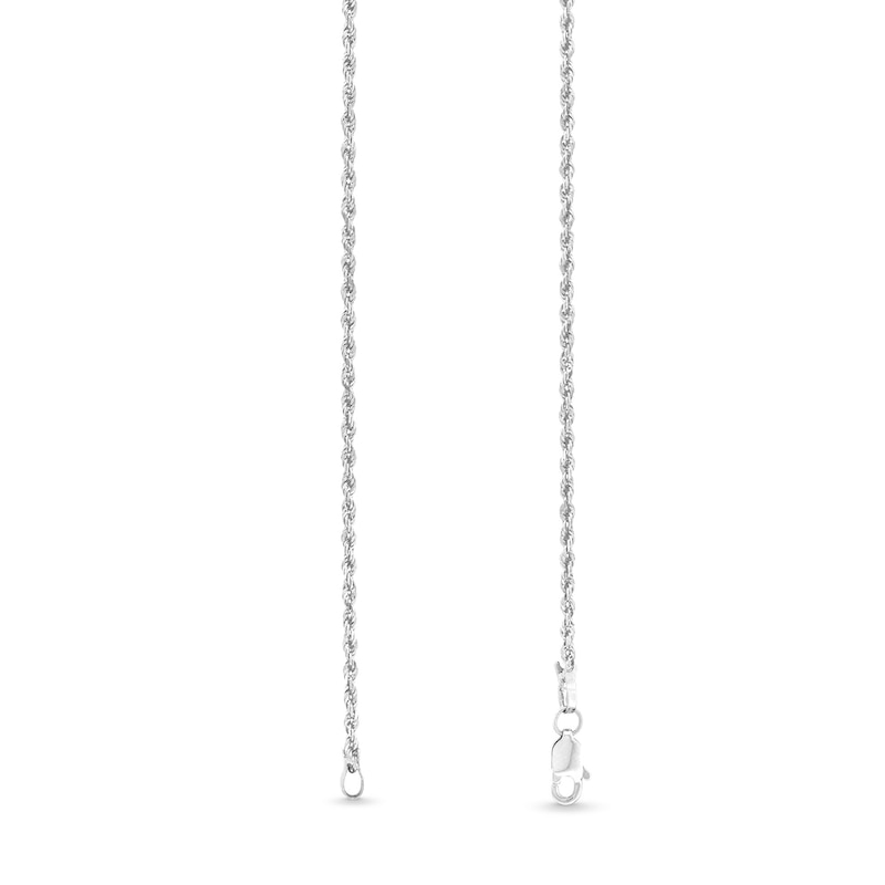 Main Image 2 of 1.6mm Glitter Rope Chain Necklace in Solid 10K White Gold - 22"