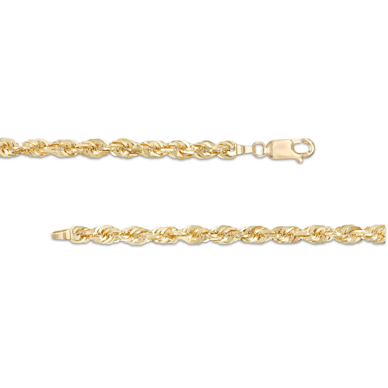 Main Image 2 of 5.5mm Glitter Rope Chain Necklace in Semi-Solid 10K Gold - 26"