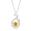 Thumbnail Image 1 of Citrine and White Lab-Created Sapphire Snake Pendant in Sterling Silver