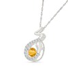 Thumbnail Image 2 of Citrine and White Lab-Created Sapphire Snake Pendant in Sterling Silver