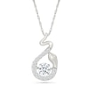 Thumbnail Image 1 of White Lab-Created Sapphire Snake Pendant in Sterling Silver
