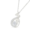 Thumbnail Image 2 of White Lab-Created Sapphire Snake Pendant in Sterling Silver