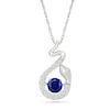 Thumbnail Image 1 of Blue and White Lab-Created Sapphire Snake Pendant in Sterling Silver