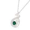 Thumbnail Image 2 of Lab-Created Emerald and White Lab-Created Sapphire Snake Pendant in Sterling Silver