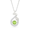Thumbnail Image 1 of Peridot and White Lab-Created Sapphire Snake Pendant in Sterling Silver