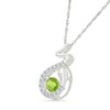 Thumbnail Image 2 of Peridot and White Lab-Created Sapphire Snake Pendant in Sterling Silver