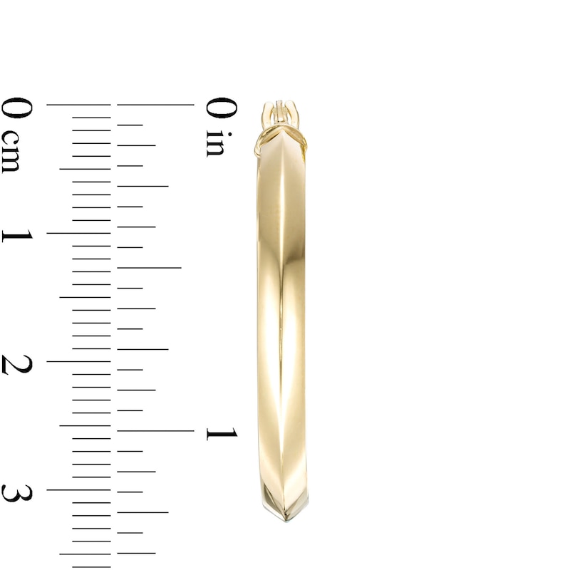 33.8mm Knife Edge Hoop Earrings in Hollow 10K Gold