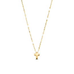 Puff Cross Pendant in 10K Gold