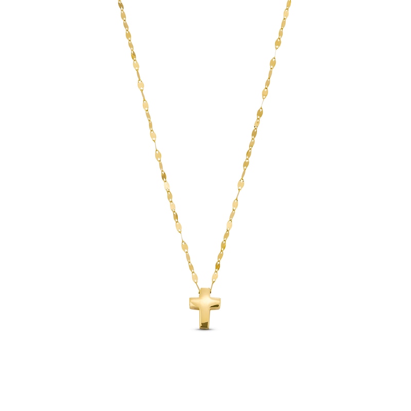Main Image 1 of Puff Cross Pendant in 10K Gold