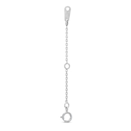 Adjustable Cable Chain Necklace Extender in Solid 14K White Gold - 2"