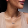 Thumbnail Image 2 of 0.25 CT. T.W. Certified Lab-Grown Diamond “Love” Necklace in Sterling Silver (F/VS2)