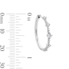 Thumbnail Image 2 of 0.50 CT. T.W. Milestones Certified Lab-Grown Diamond Station Hoop Earrings in Sterling Silver (F/SI2)