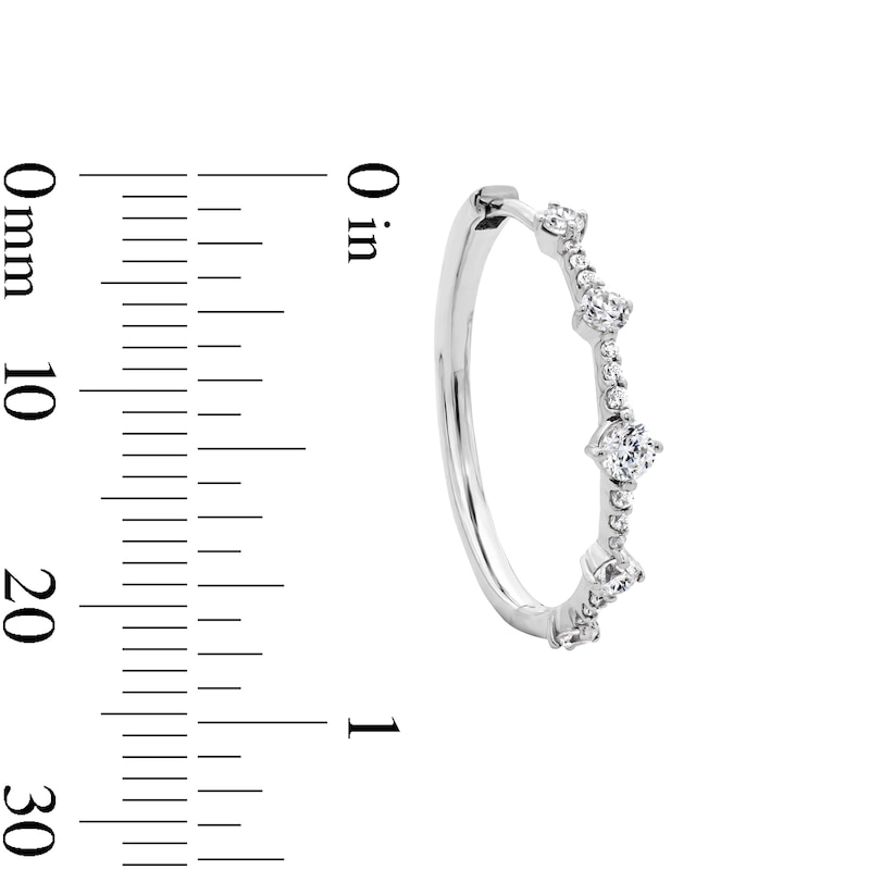 Main Image 2 of 0.50 CT. T.W. Milestones Certified Lab-Grown Diamond Station Hoop Earrings in Sterling Silver (F/SI2)