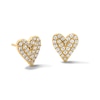 Thumbnail Image 1 of 0.25 CT. T.W. Certified Lab-Grown Diamond Heart Stud Earrings in Sterling Silver with 10K Gold Plate (F/VS2)