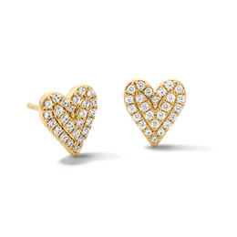 0.25 CT. T.W. Certified Lab-Grown Diamond Heart Stud Earrings in Sterling Silver with 10K Gold Plate (F/VS2)