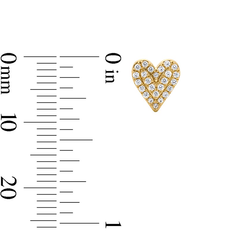 0.25 CT. T.W. Certified Lab-Grown Diamond Heart Stud Earrings in Sterling Silver with 10K Gold Plate (F/VS2)