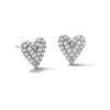 Thumbnail Image 1 of 0.25 CT. T.W. Certified Lab-Grown Diamond Heart Stud Earrings in Sterling Silver (F/VS2)