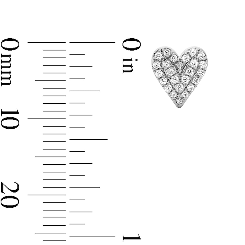 0.25 CT. T.W. Certified Lab-Grown Diamond Heart Stud Earrings in Sterling Silver (F/VS2)