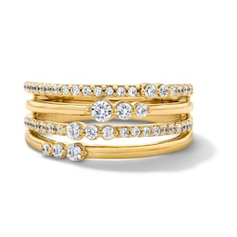 0.50 CT. T.W. Certified Lab-Grown Diamond Stacked-Look Ring in Sterling Silver with 10K Yellow Gold Plate (F/VS2)
