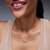 Thumbnail Image 2 of 0.25 CT. T.W. Certified Lab-Grown Diamond “Love” Necklace in Sterling Silver with 10K Gold Plate (F/VS2)