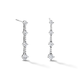 1.00 CT. T.W. Milestones Certified Lab-Grown Diamond Graduated Drop Earrings in 10K White Gold (F/SI2)