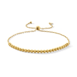 Diamond-Cut Bead Bolo Bracelet in 10K Gold