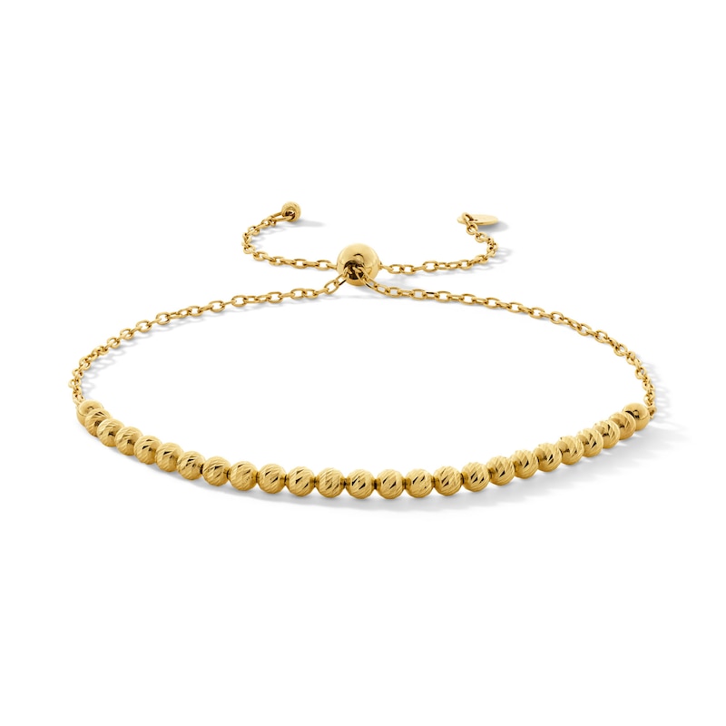 Main Image 1 of Diamond-Cut Bead Bolo Bracelet in 10K Gold