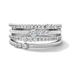 0.50 CT. T.W. Certified Lab-Grown Diamond Stacked-Look Ring in Sterling Silver (F/VS2)