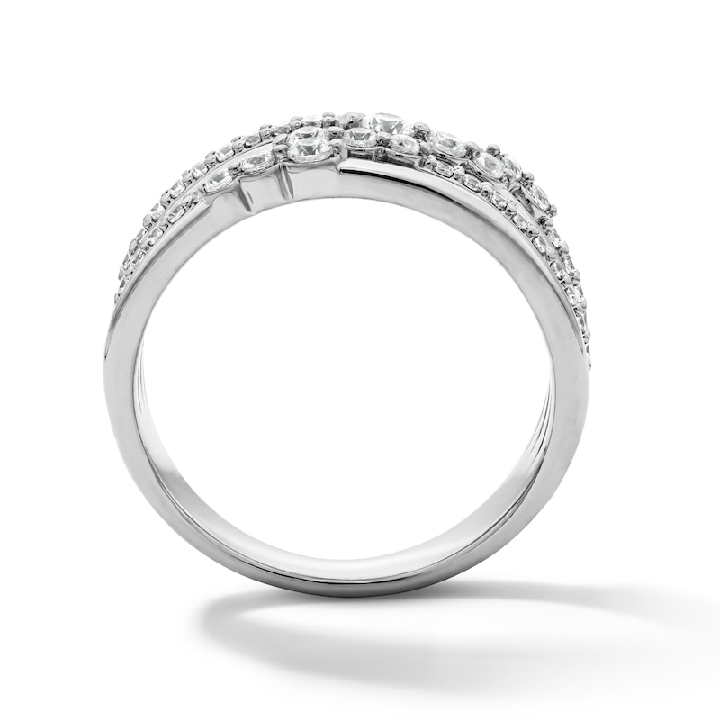 0.50 CT. T.W. Certified Lab-Grown Diamond Stacked-Look Ring in Sterling Silver (F/VS2)