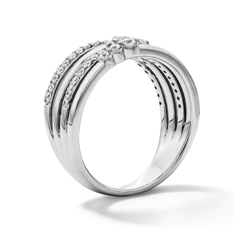 0.50 CT. T.W. Certified Lab-Grown Diamond Stacked-Look Ring in Sterling Silver (F/VS2)