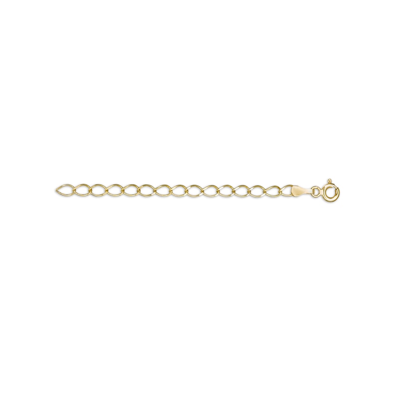 3.4mm Curb Chain Necklace Extender in Solid 14K Gold - 3"