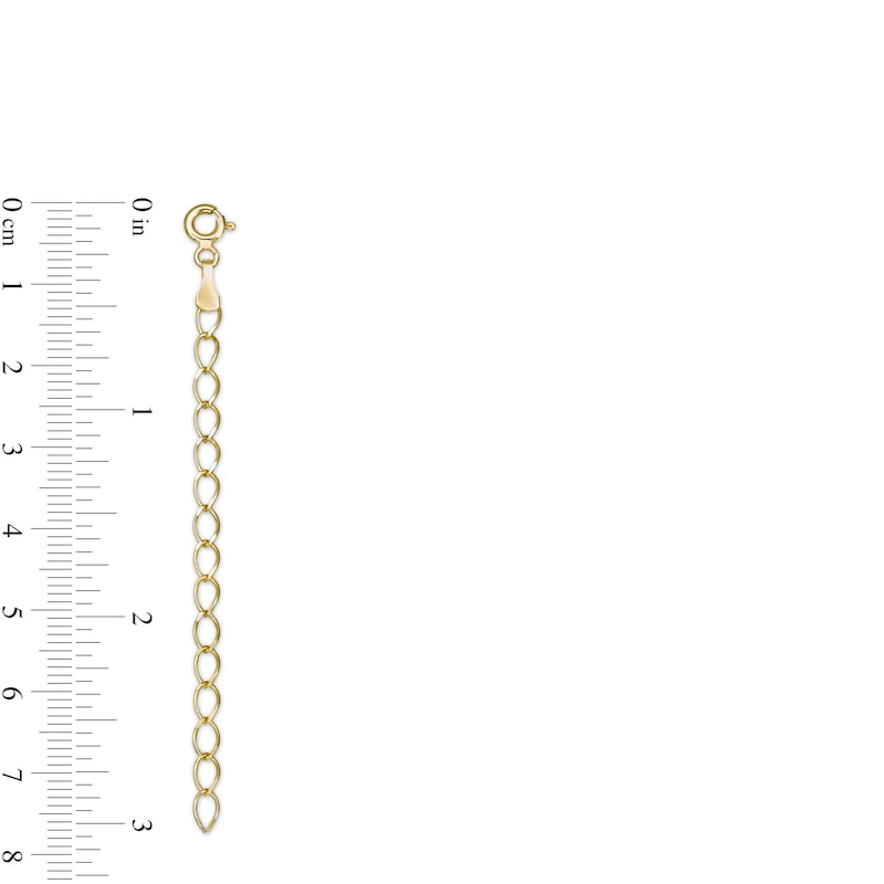 3.4mm Curb Chain Necklace Extender in Solid 14K Gold - 3"