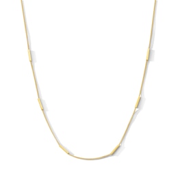 Bar Link Station Necklace in 10K Gold