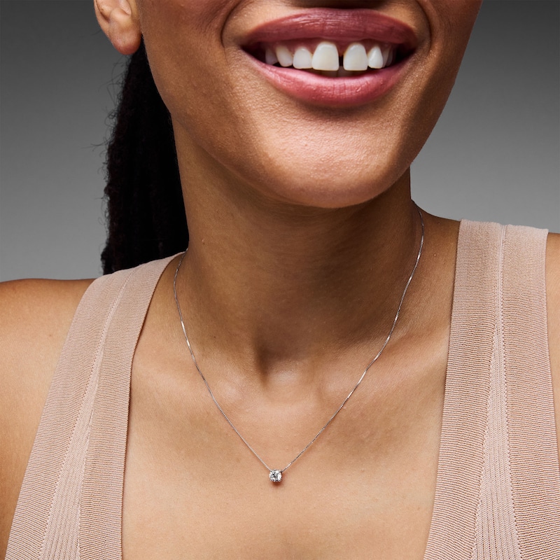 0.50 CT. T.W. Certified Lab-Grown Diamond Solitaire Necklace in Sterling Silver (F/SI2)