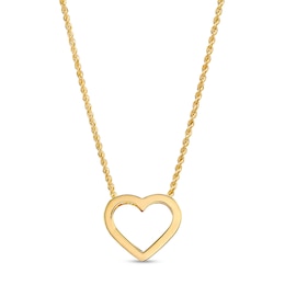 Open Heart Necklace in 10K Gold