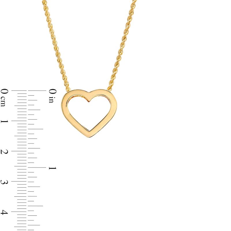 Open Heart Necklace in 10K Gold