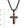 Thumbnail Image 3 of 0.20 CT. T.W. Black Diamond Cross Pendant in Stainless Steel with Black and Rose-Tone Ion Plate - 24"