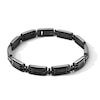 Thumbnail Image 1 of 0.20 CT. T.W. Black Diamond Link Bracelet in Stainless Steel with Black Ion-Plate - 8.5”