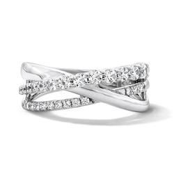 0.50 CT. T.W. Certified Lab-Grown Diamond Crossover Band in 10K White Gold (F/SI2)