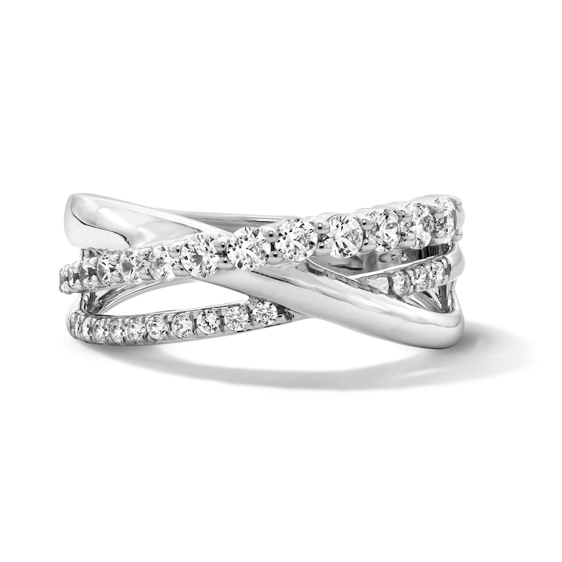 0.50 CT. T.W. Certified Lab-Grown Diamond Crossover Band in 10K White Gold (F/SI2)