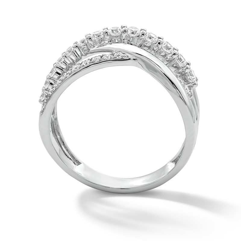 0.50 CT. T.W. Certified Lab-Grown Diamond Crossover Band in 10K White Gold (F/SI2)
