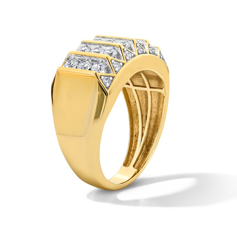 Main Image 3 of 1.00 CT. T.W. Certified Lab-Grown Diamond Five-Segment Ring in 10K Gold (F/SI2)