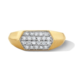 0.40 CT. T.W. Certified Lab-Grown Diamond Hexagon Signet Ring in 10K Gold (F/SI2)