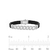 Thumbnail Image 3 of 0.45 CT. T.W. Lab-Grown Diamond Curb Chain and Leather Bracelet in Sterling Silver (F/SI2)