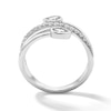 Thumbnail Image 2 of 0.50 CT. T.W. Pear-Shaped Certified Lab-Grown Diamond Crossover Bypass Ring in Sterling Silver (F/SI2)