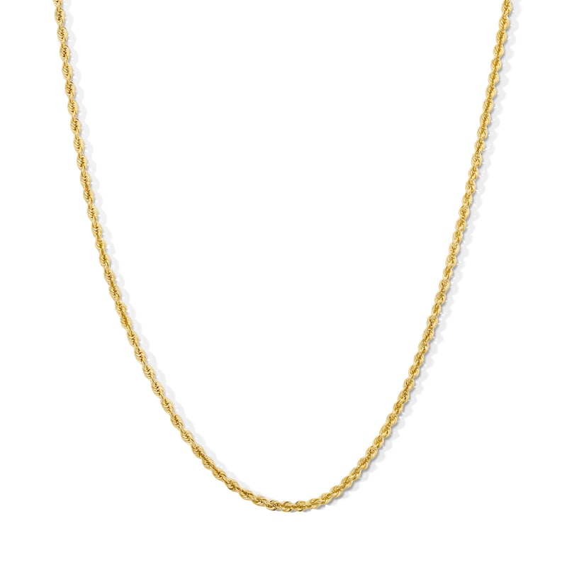 2.3mm Glitter Rope Chain Necklace in Semi-Solid 10K Gold - 18"