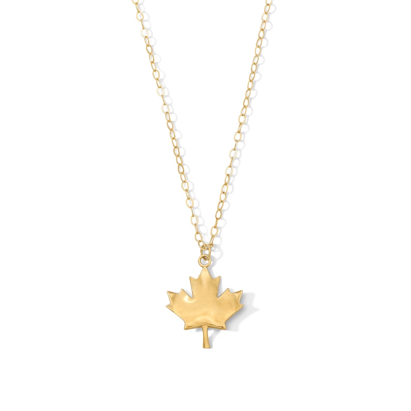 Maple Leaf Pendant in Solid 10K Gold