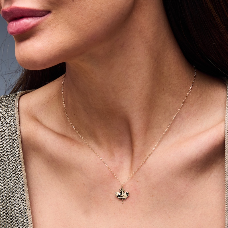 Maple Leaf Pendant in Solid 10K Gold