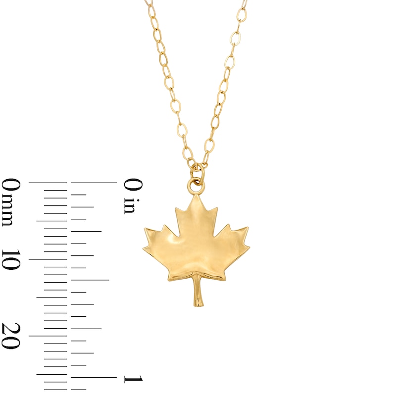 Maple Leaf Pendant in Solid 10K Gold